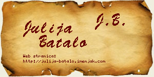 Julija Batalo vizit kartica